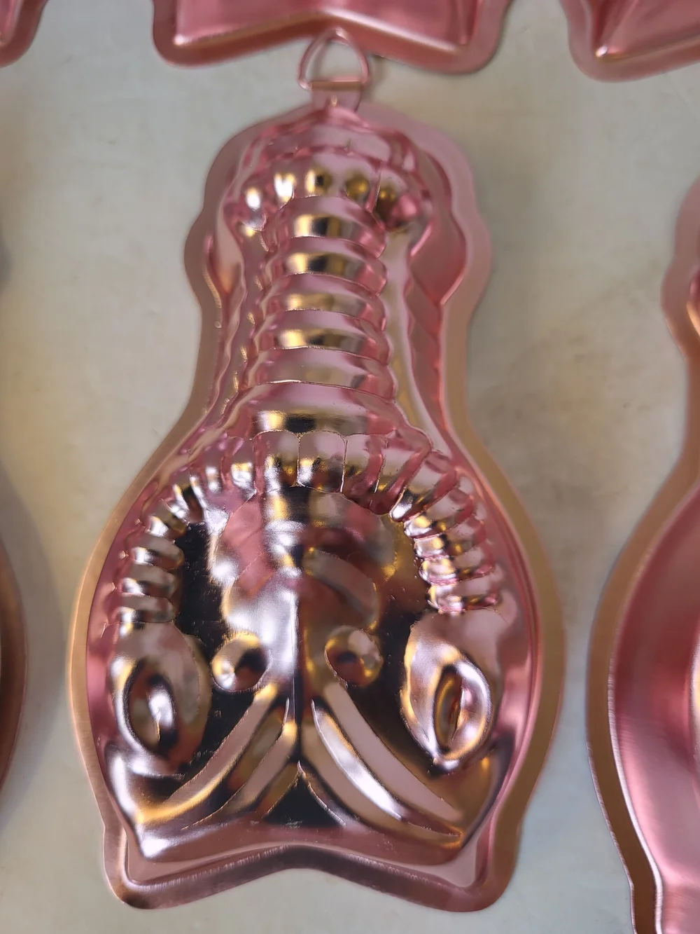 Vintage 60s-70s Rose Copper Clad Aluminum Lobster Molds - Set of 6